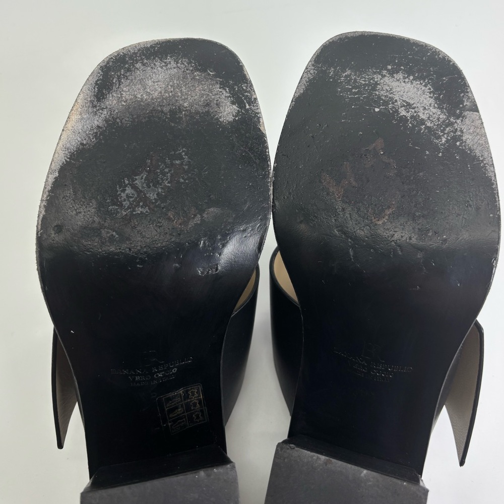Banana Republic Ravello sandals 8 black leather high heel Italy - Picture 11 of 12